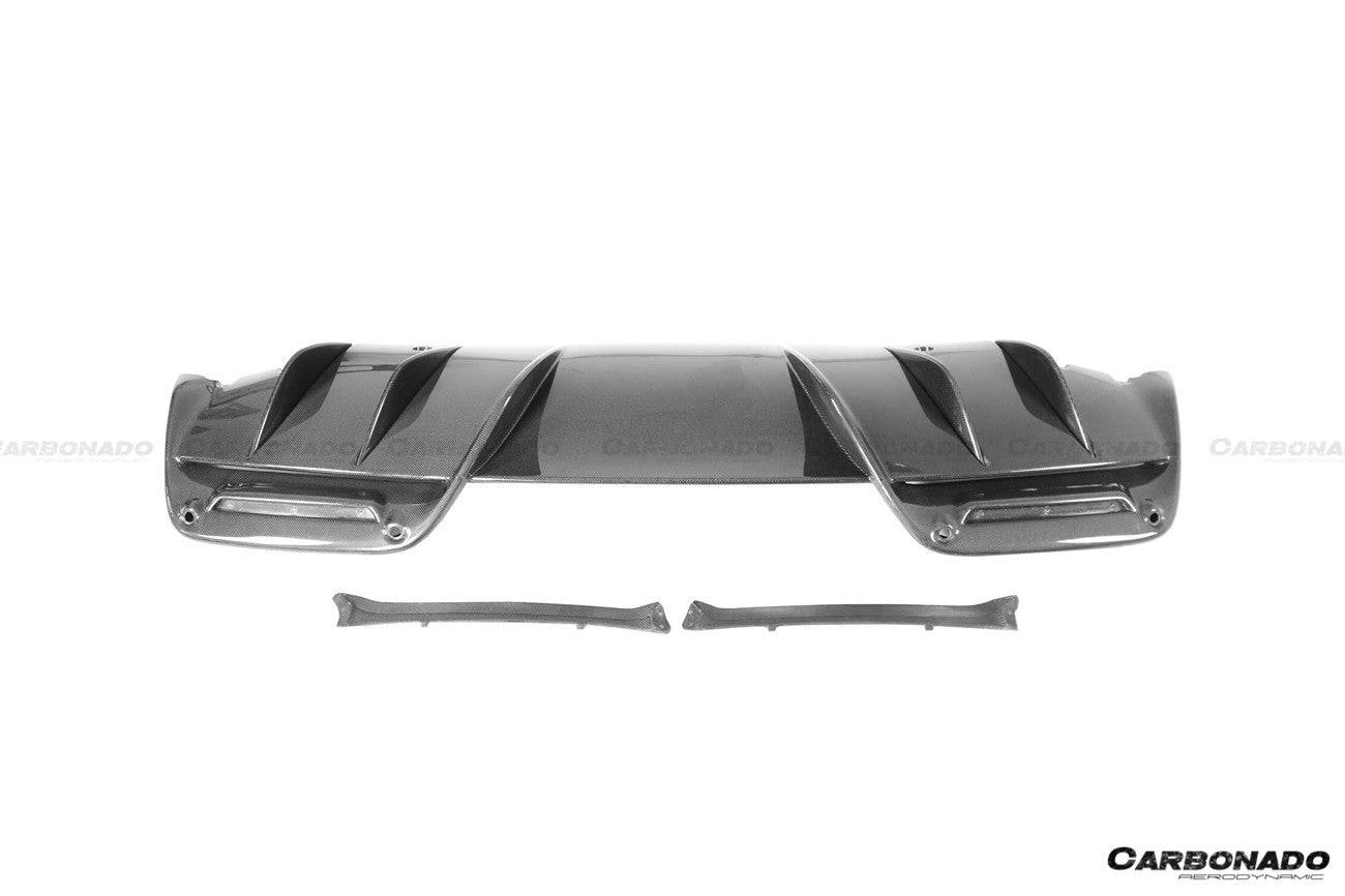 2022-UP Ferrari 296 GTB OE Style Carbon Fiber Rear Bumper With Diffuser - Carbonado Aero
