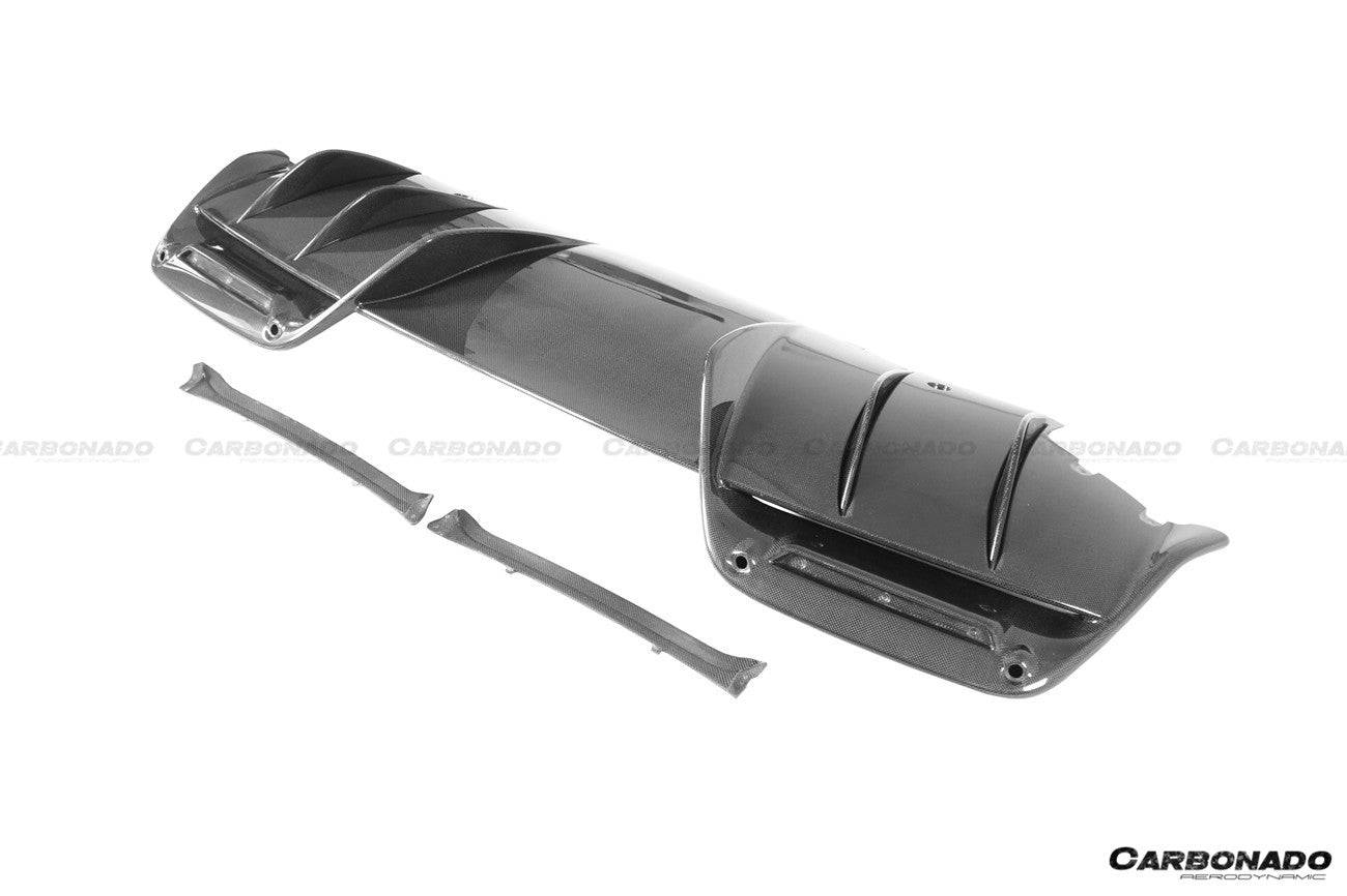 2022-UP Ferrari 296 GTB OE Style Carbon Fiber Rear Bumper With Diffuser - Carbonado Aero