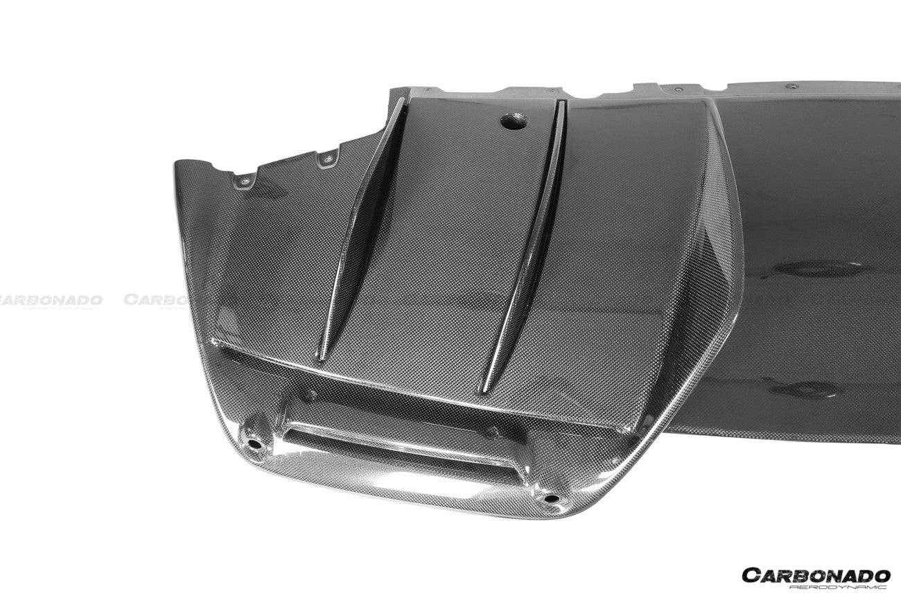 2022-UP Ferrari 296 GTB OE Style Carbon Fiber Rear Bumper With Diffuser - Carbonado Aero