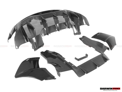 2015-2020 McLaren 540C/570S/570GT 600LT-Style Partial Carbon Fiber Rear Bumper with Diffuser  and Trunk Spoiler and Engine Trunk and Exhaust - DarwinPRO Aerodynamics