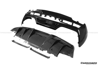2022-UP Ferrari 296 GTB OE Style Carbon Fiber Rear Bumper With Diffuser - Carbonado Aero