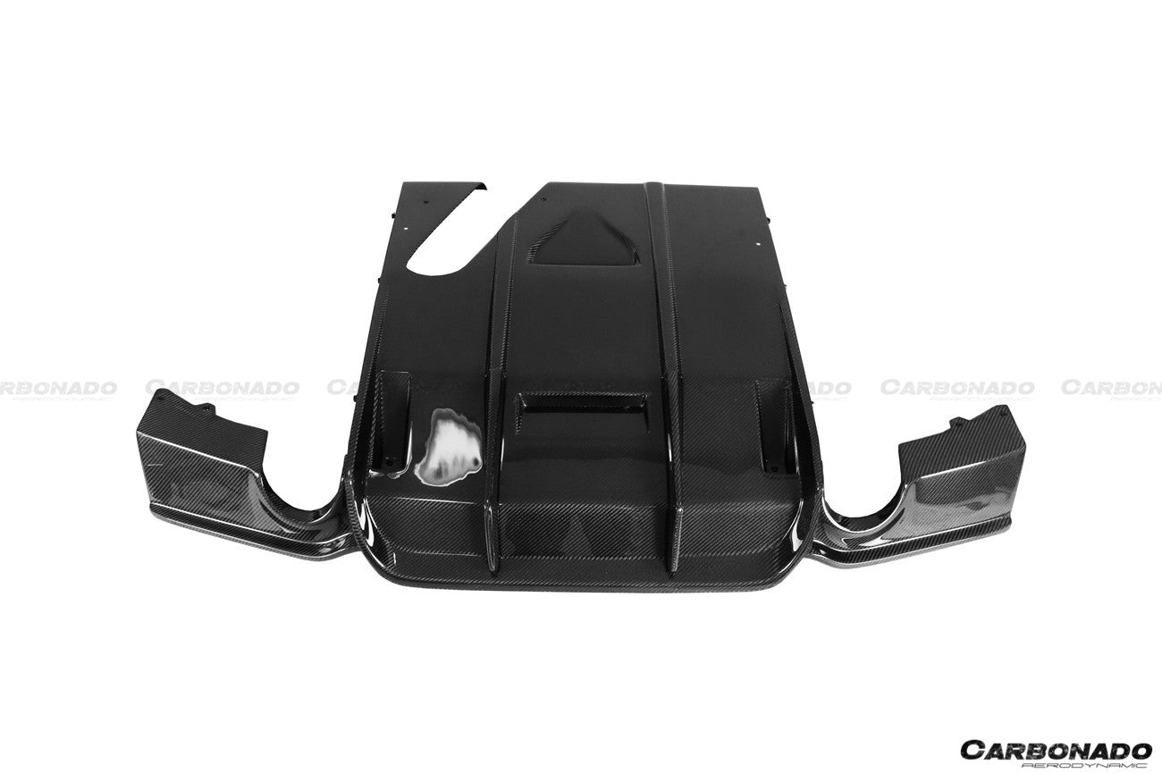 2011-2019 BMW 3 Series F30  F35 M-Tech GV Carbon Fiber Rear Lip with Diffuser   Caps