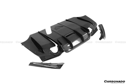 2011-2019 BMW 3 Series F30  F35 M-Tech GV Carbon Fiber Rear Lip with Diffuser   Caps
