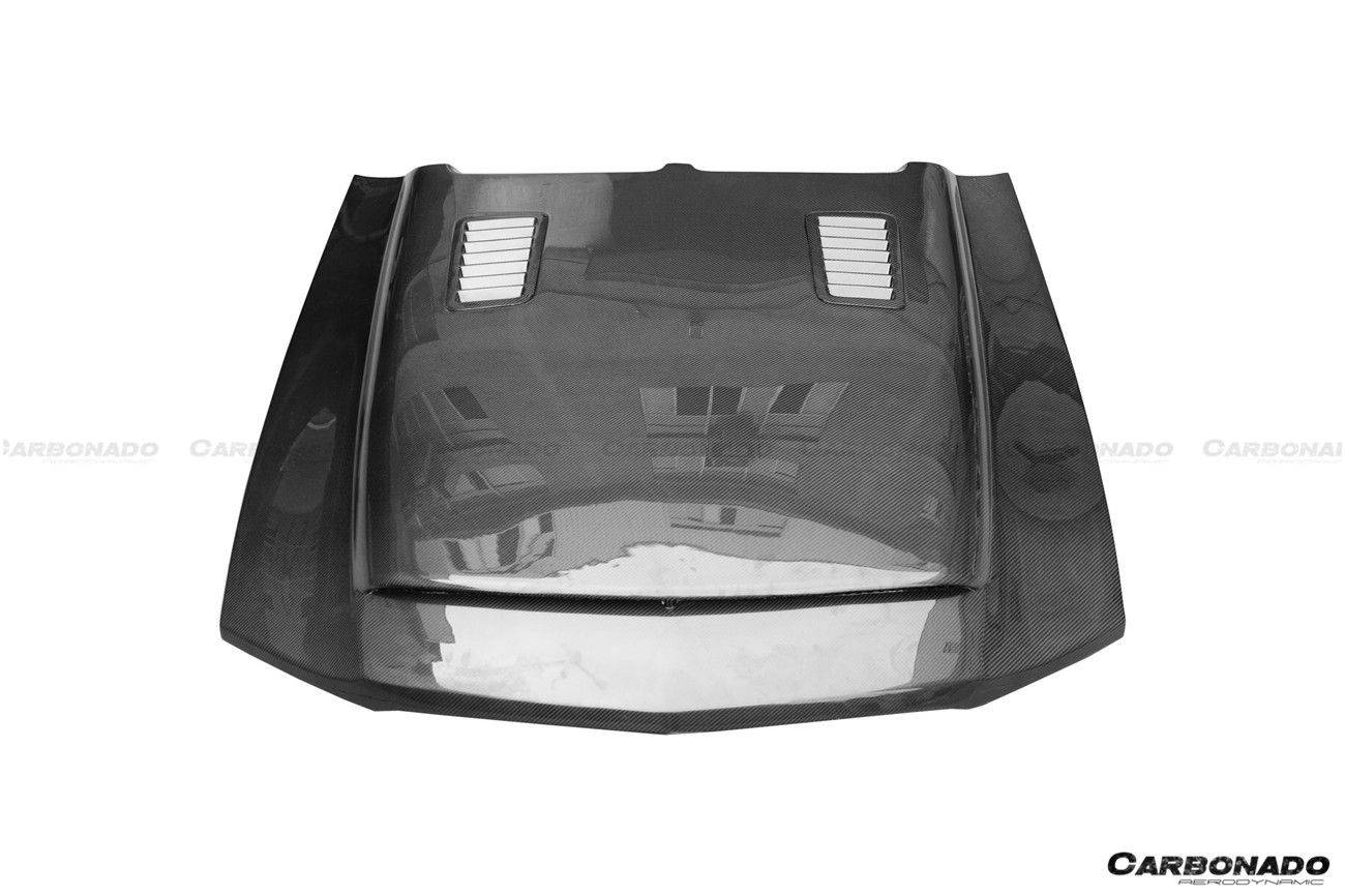 2005-2009 Ford Mustang GT/V6 Black Momba BC1 Style Hood - Carbonado Aero