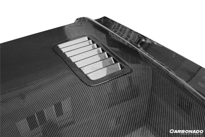 2005-2009 Ford Mustang GT/V6 Black Momba BC1 Style Hood - Carbonado Aero