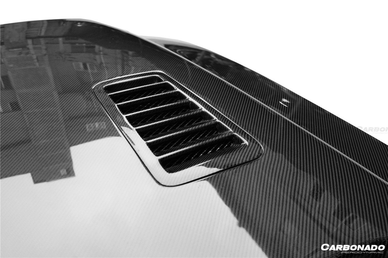 2005-2009 Ford Mustang GT/V6 Black Momba BC1 Style Hood - Carbonado Aero