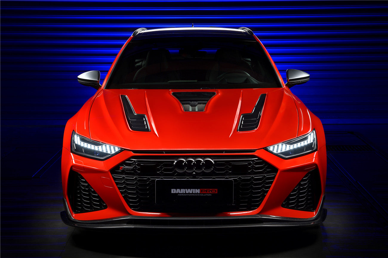 2019-2023 Audi RS6 Avant C8 IMP Performance Partial Carbon Fiber Hood - DarwinPRO Aerodynamics