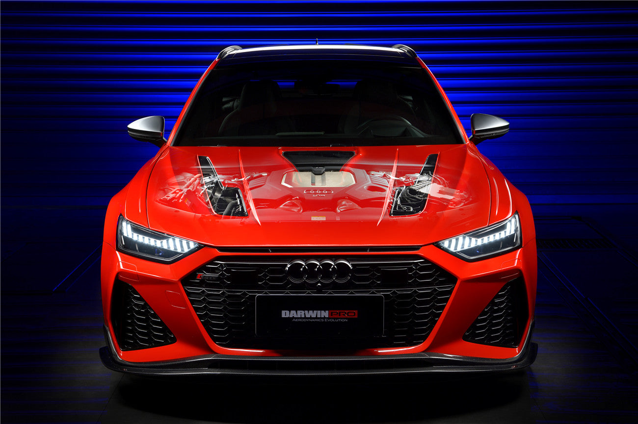 2019-2023 Audi RS6 Avant C8 IMP Performance Partial Carbon Fiber Hood - DarwinPRO Aerodynamics