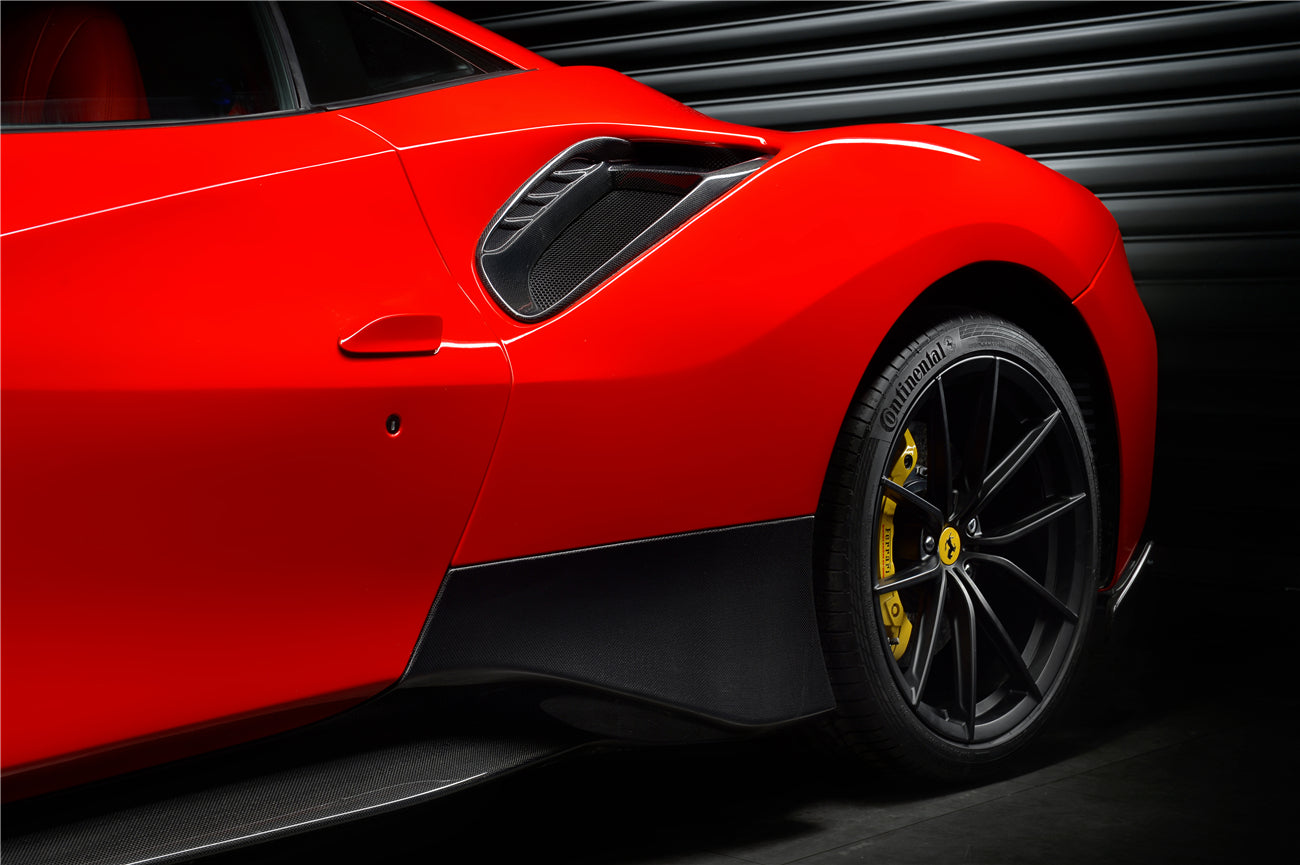 2015-2020 Ferrari 488 GTB/Spyder Pista Style Quarter Panel Side Scoops - DarwinPRO Aerodynamics