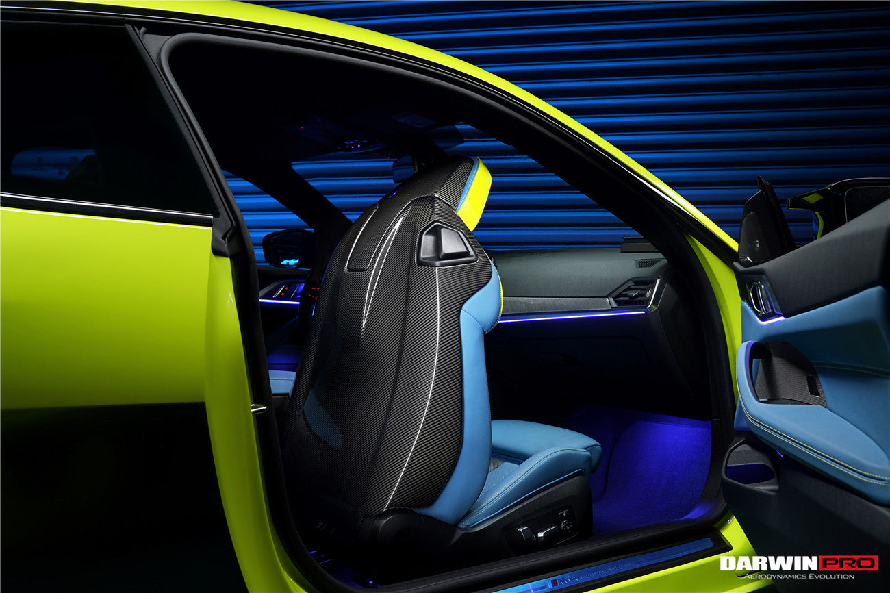 2021-UP BMW M4 G82/G83 Carbon Fiber Seat-Back Cover - DarwinPRO Aerodynamics