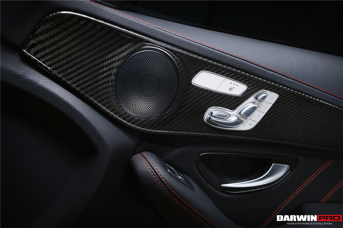 2015-2021 Mercedes Benz W205 C63/S AMG Sedan Carbon Fiber Interior Door Panel Trim Cover Strip - DarwinPRO Aerodynamics