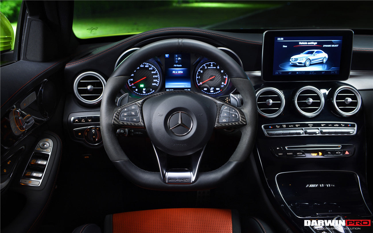 2015-2021 Mercedes Benz W205 C63 AMG Carbon Fiber Interior Steering wheel Trim - DarwinPRO Aerodynamics