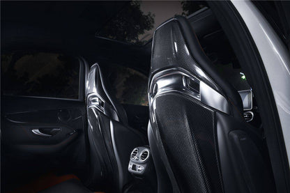 2015-2021 Mercedes Benz C63 & CLA45 & A45 AMG Sedan Carbon Fiber Seat-back Cover - Carbonado