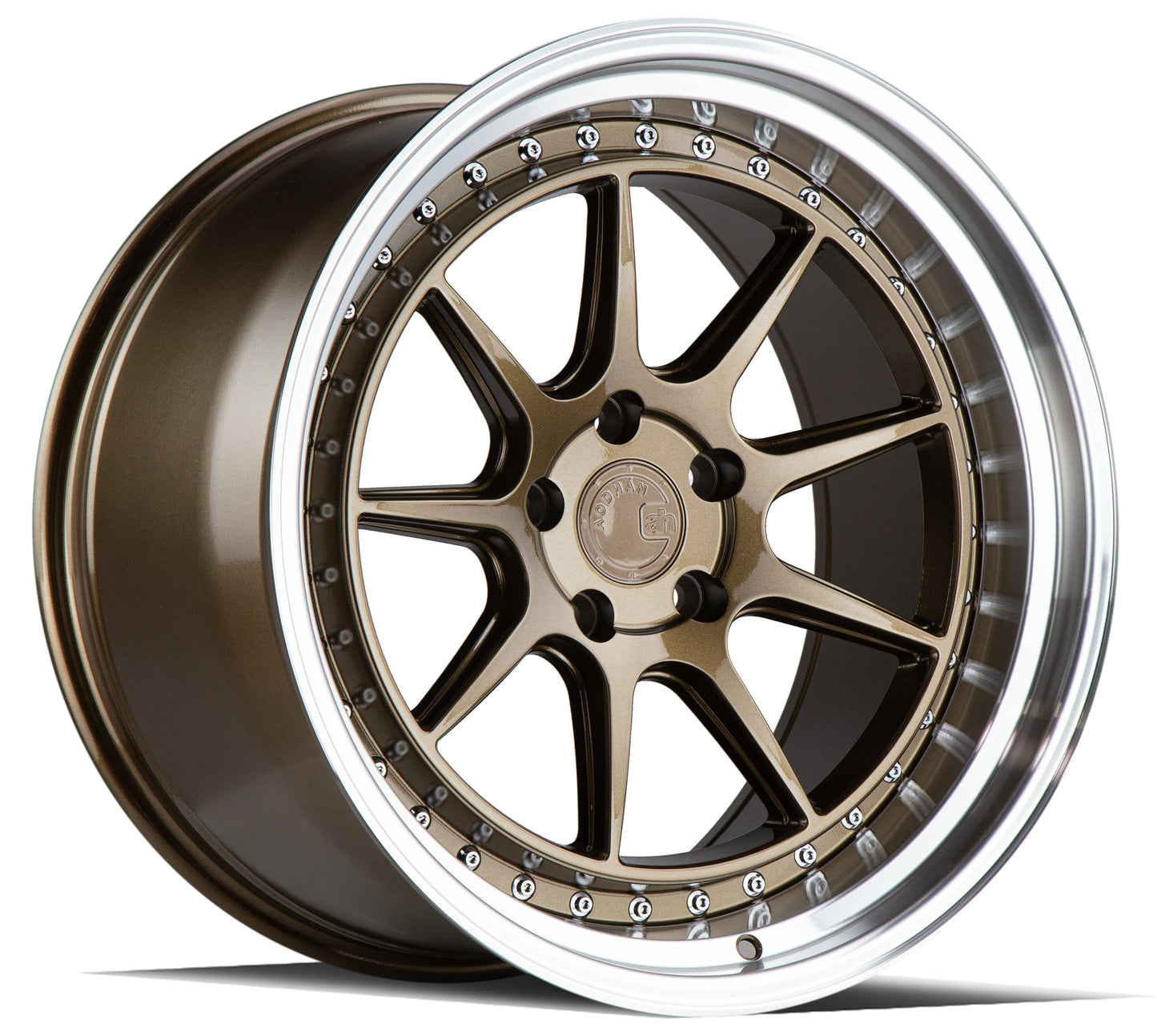 Aodhan DS-X Bronze w/Machined Lip - 18x8.5 +35 / 18x9.5 +15 5x114.3 (Staggered Set of 4)