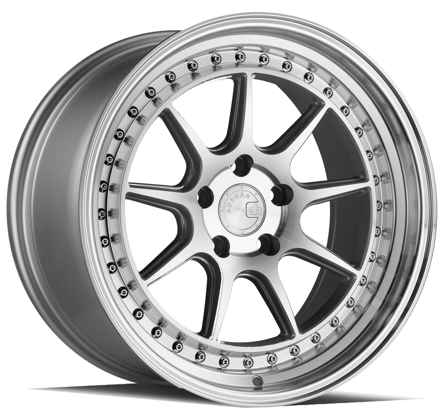 Aodhan DS-X Silver w/Machined Face - 18x9.5 +30 / 18x10.5 +22 5x114.3 (Staggered Set of 4)
