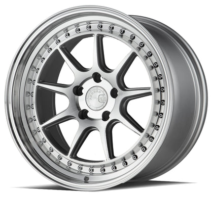 Aodhan DS-X Silver w/Machined Face - 19x9.5 +15 / 19x11 +15 5x114.3 (Staggered Set of 4)