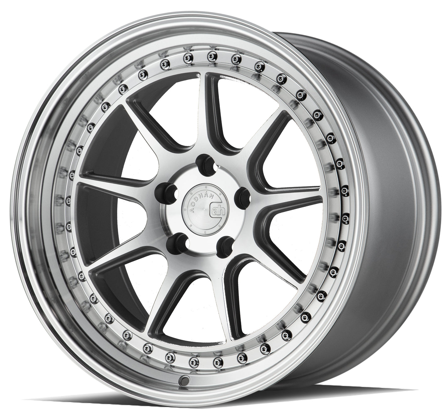 Aodhan DS-X Silver w/Machined Face - 19x9.5 +22 / 19x11 +22 5x114.3 (Staggered Set of 4)