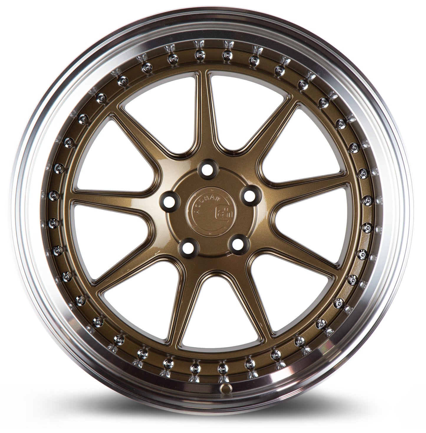 Aodhan DS-X Bronze w/Machined Lip - 18x9.5 +15 / 18x10.5 +22 5x114.3 (Staggered Set of 4)