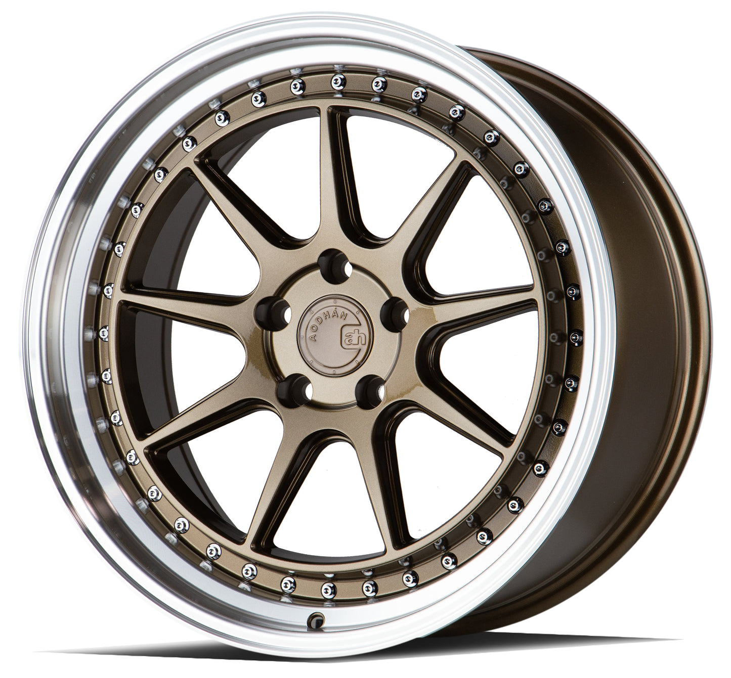 Aodhan DS-X Bronze w/Machined Lip - 19x8.5 +35 5x114.3 (Square Set of 4)