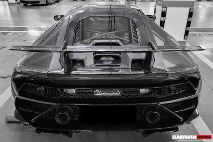 2019-2022 Lamborghini Huracan EVO Coupe Performante Style Carbon Trunk Spoiler and Engine Hood - DarwinPRO Aerodynamics