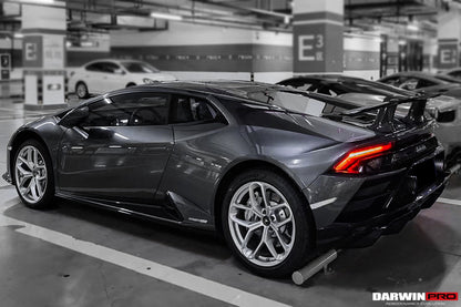 2019-2022 Lamborghini Huracan EVO Coupe Performante Style Carbon Trunk Spoiler and Engine Hood - DarwinPRO Aerodynamics