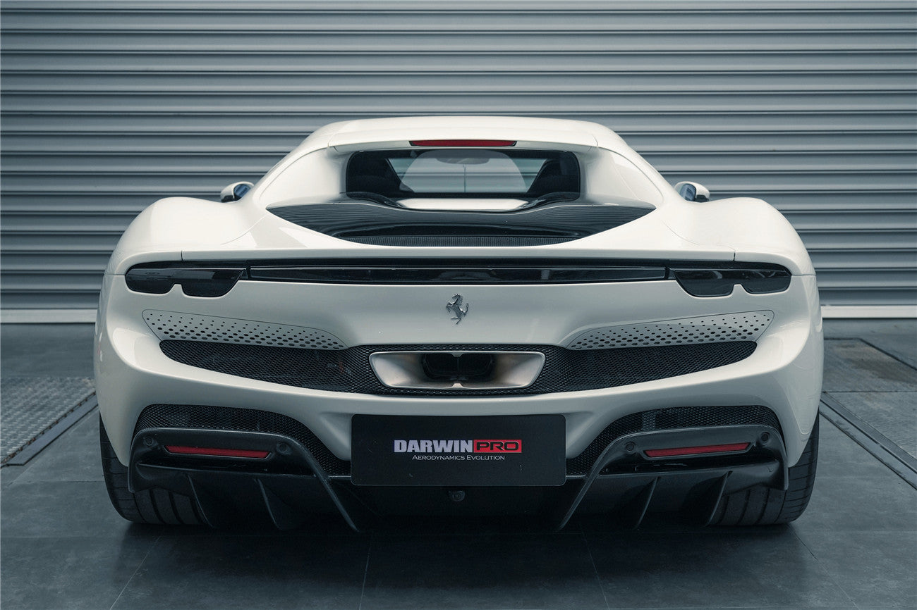 2022-UP Ferrari 296 GTB & GTS (Type F171) OE Style Carbon Fiber Rear Bumper w/ Diffuser - DarwinPRO Aerodynamics