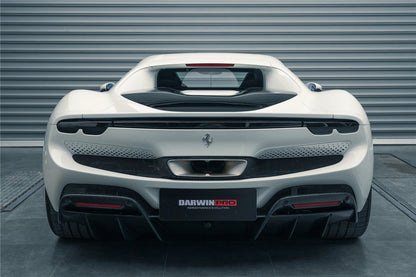 2022-UP Ferrari 296 GTB & GTS (Type F171) OE Style Carbon Fiber Rear Bumper w/ Diffuser - DarwinPRO Aerodynamics