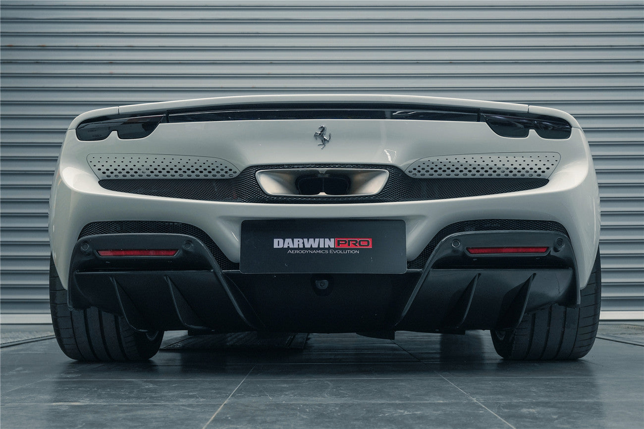 2022-UP Ferrari 296 GTB (Type F171) OE Style Carbon Fiber Rear Bumper w/ Diffuser - DarwinPRO Aerodynamics