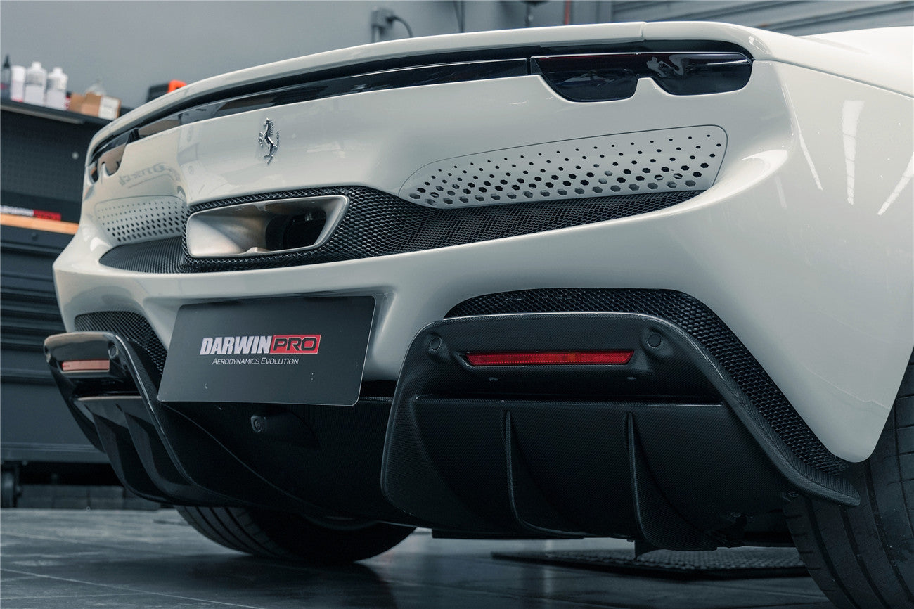 2022-UP Ferrari 296 GTB (Type F171) OE Style Carbon Fiber Rear Bumper w/ Diffuser - DarwinPRO Aerodynamics