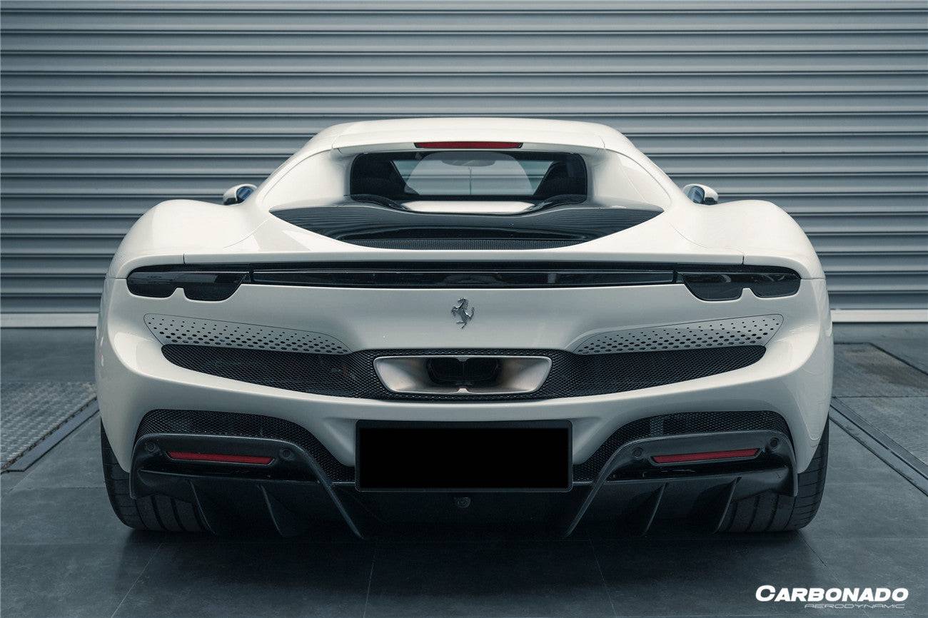 2022-UP Ferrari 296 GTB OE Style Carbon Fiber Rear Diffuser - Carbonado