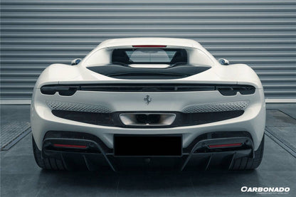 2022-UP Ferrari 296 GTB OE Style Carbon Fiber Rear Diffuser - Carbonado