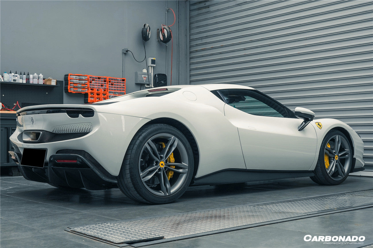 2022-UP Ferrari 296 GTB OE Style Carbon Fiber Rear Diffuser - Carbonado