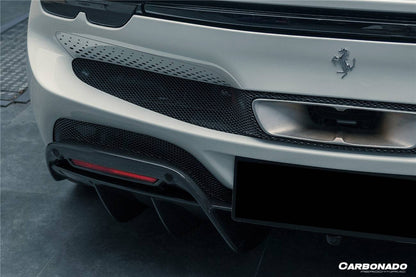 2022-UP Ferrari 296 GTB OE Style Carbon Fiber Rear Diffuser - Carbonado Aero