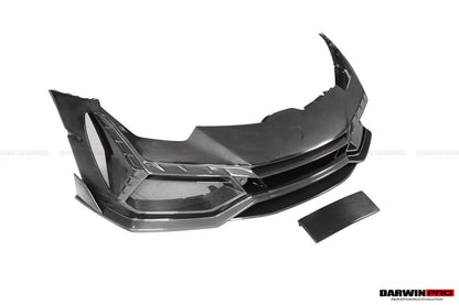 DarwinPRO 2015-2025 Lamborghini Huracan LP610 & LP580 & EVO & Tecnica BKSSII Style Front Bumper - DarwinPRO Aerodynamics