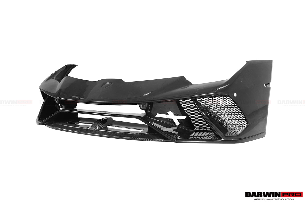 2015-2025 Lamborghini Huracan LP610 & LP580 & EVO & Tecnica BKSS Style Partial Carbon Front Bumper with Lip - DarwinPRO Aerodynamics