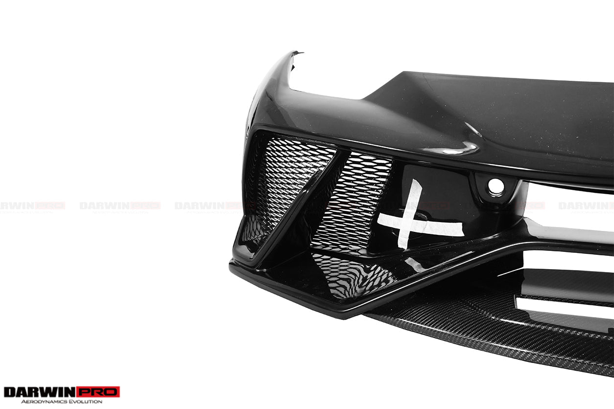 2015-2025 Lamborghini Huracan LP610 & LP580 & EVO & Tecnica BKSS Style Partial Carbon Front Bumper with Lip - DarwinPRO Aerodynamics