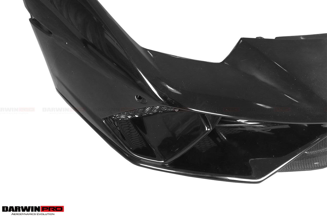 2015-2025 Lamborghini Huracan LP610 & LP580 & EVO & Tecnica BKSS Style Partial Carbon Front Bumper with Lip - DarwinPRO Aerodynamics