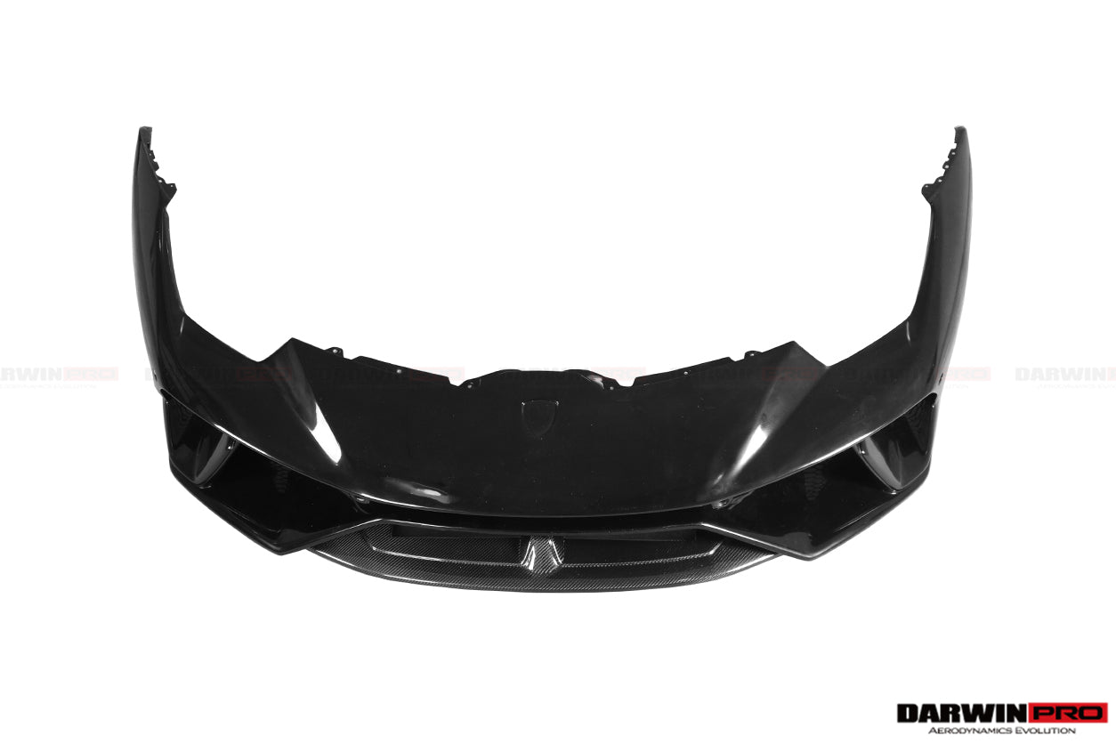 2015-2025 Lamborghini Huracan LP610 & LP580 & EVO & Tecnica BKSS Style Partial Carbon Front Bumper with Lip - DarwinPRO Aerodynamics