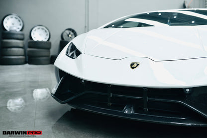 2015-2025 Lamborghini Huracan LP610 & LP580 & EVO & Tecnica BKSS Style Partial Carbon Front Bumper with Lip - DarwinPRO Aerodynamics