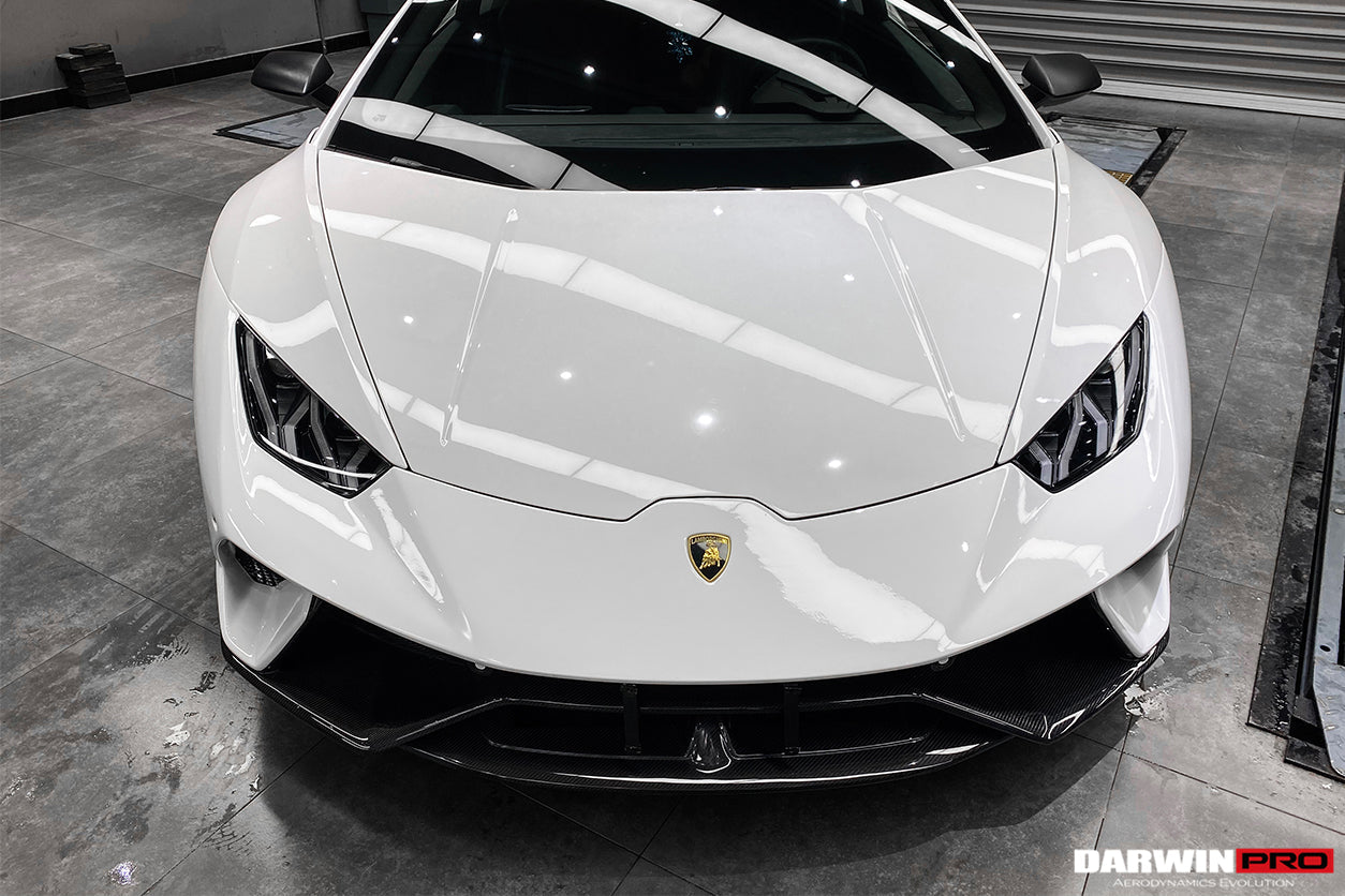 2015-2025 Lamborghini Huracan LP610 & LP580 & EVO & Tecnica BKSS Style Partial Carbon Front Bumper with Lip - DarwinPRO Aerodynamics
