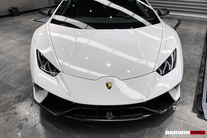 2015-2025 Lamborghini Huracan LP610 & LP580 & EVO & Tecnica BKSS Style Partial Carbon Front Bumper with Lip - DarwinPRO Aerodynamics