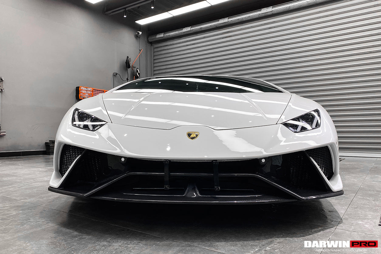 2015-2025 Lamborghini Huracan LP610 & LP580 & EVO & Tecnica Performante Style Partial Carbon Front Bumper - DarwinPRO Aerodynamics