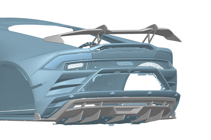 DarwinPRO 2019-2025 Lamborghini Huracan EVO AD Style Dry Carbon Rear Diffuser - DarwinPRO Aerodynamics