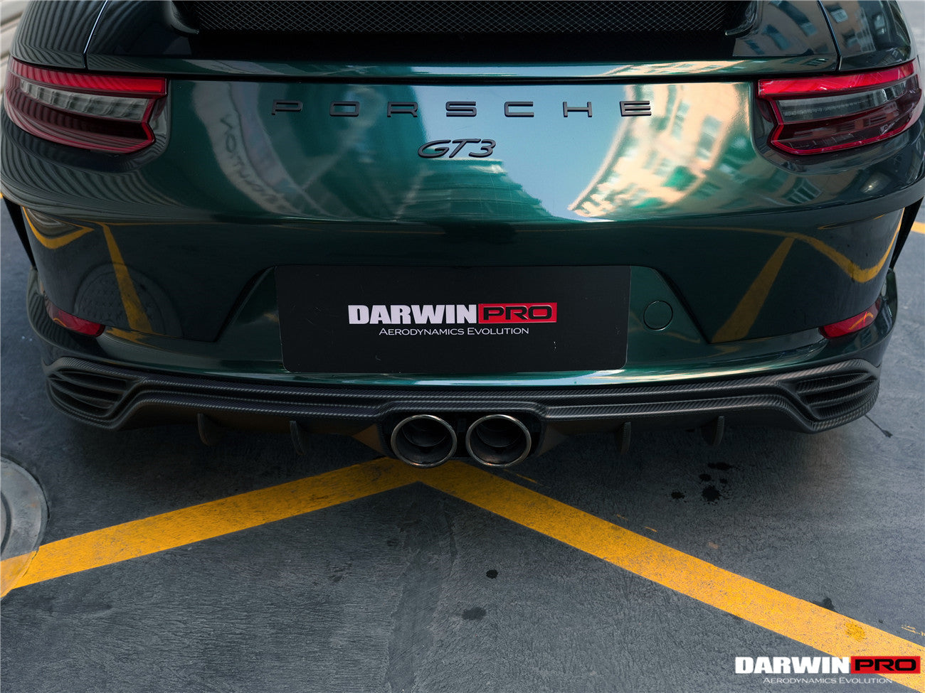 2017-2019 Porsche 911 991.2 GT3 Only BKSS Style Carbon Fiber Rear Lip Diffuser - DarwinPRO Aerodynamics