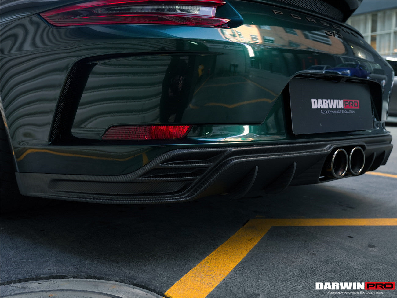 2017-2019 Porsche 911 991.2 GT3 Only BKSS Style Carbon Fiber Rear Lip Diffuser - DarwinPRO Aerodynamics
