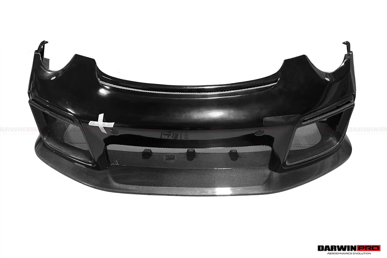 2016-2019 Porsche 911 991.2 Carrera /Targa 4/4S GT2RS Style Partial Carbon Fiber Front Bumper - DarwinPRO Aerodynamics