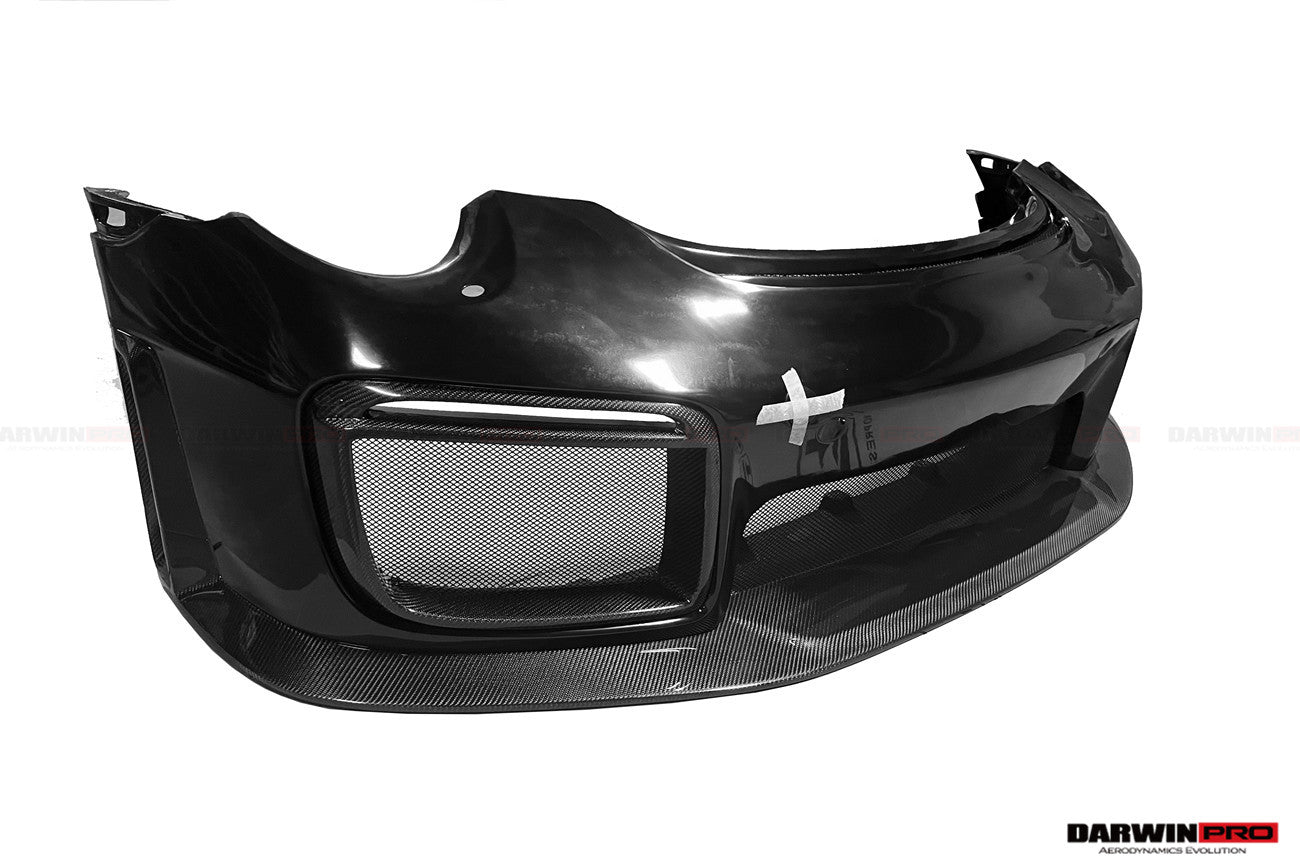 2016-2019 Porsche 911 991.2 Carrera /Targa 4/4S GT2RS Style Partial Carbon Fiber Front Bumper - DarwinPRO Aerodynamics