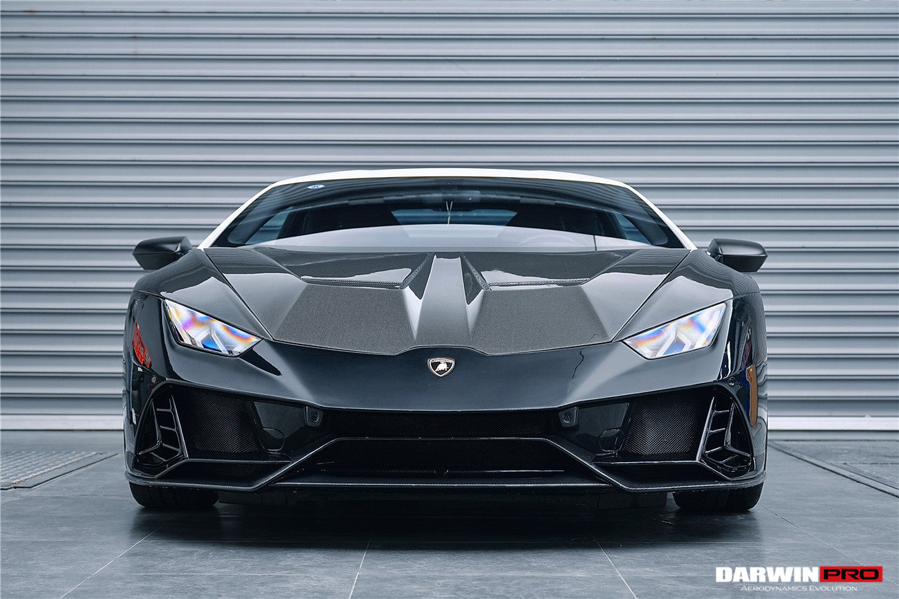 2015-2022 Lamborghini Huracan LP610/LP580/EVO EVO-4WD Style Partial Carbon Front Bumper - DarwinPRO Aerodynamics