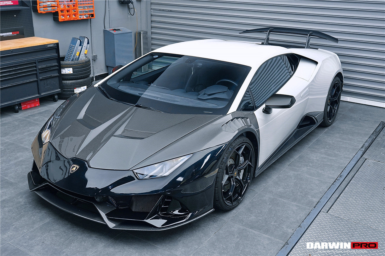 2015-2022 Lamborghini Huracan LP610/LP580/EVO EVO-4WD Style Partial Carbon Front Bumper - DarwinPRO Aerodynamics