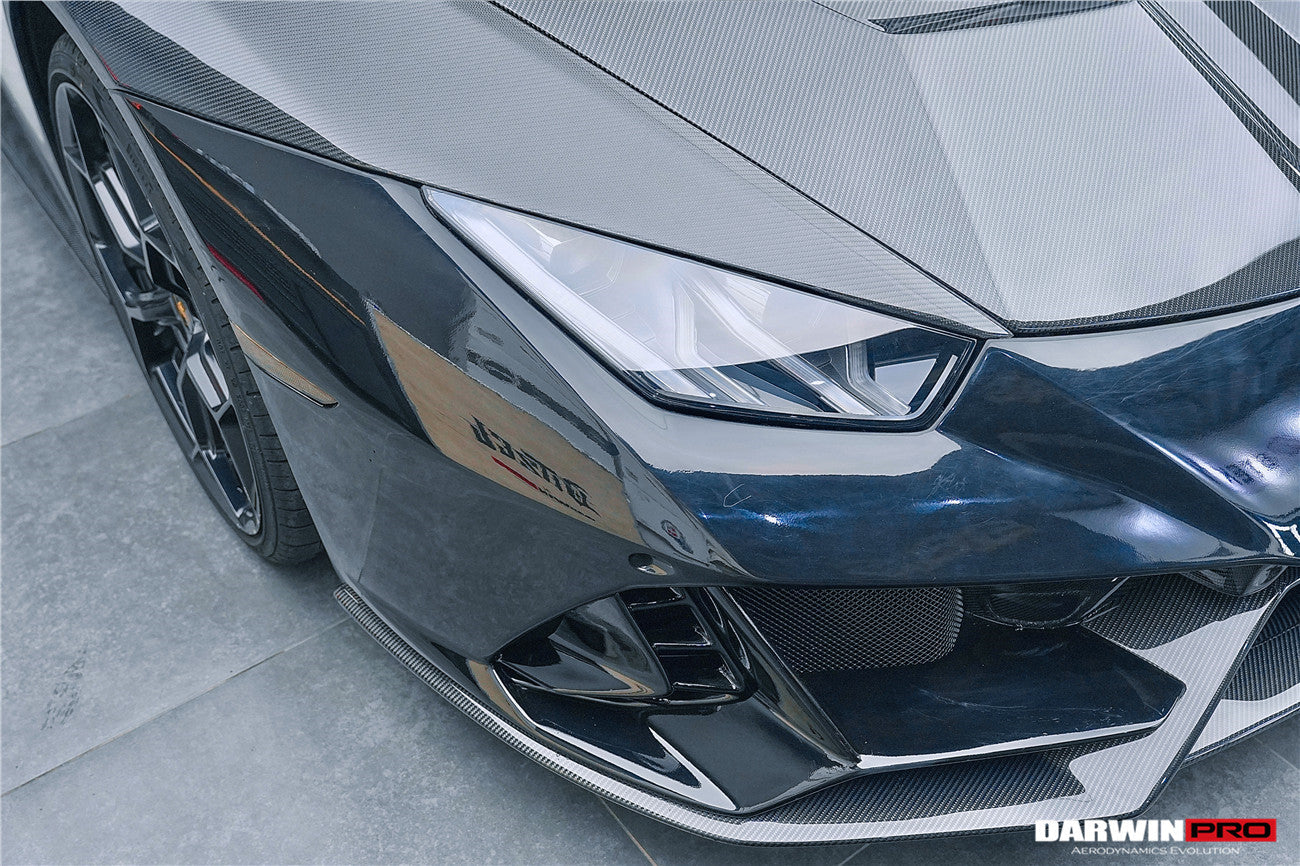 2015-2022 Lamborghini Huracan LP610/LP580/EVO EVO-4WD Style Partial Carbon Front Bumper - DarwinPRO Aerodynamics